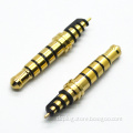 3.5mm 5 pole headphone plug with 4.5mm double tray Black plastic Gold plated